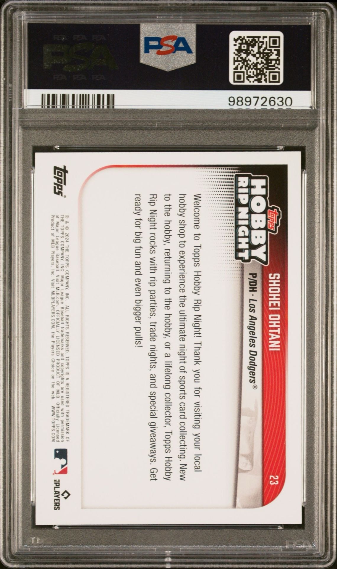 2024 Shohei Ohtani Topps Hobby Rip Red PSA 10