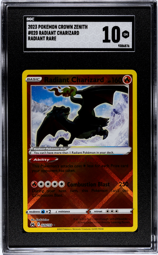 2023 Charizard Pokemon Crown Zenith Radiant Rare SGC 10