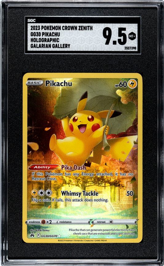 2023 Pikachu Pokemon Crown Zenith GG30 Galarian Gallery SGC 9.5 Mint +