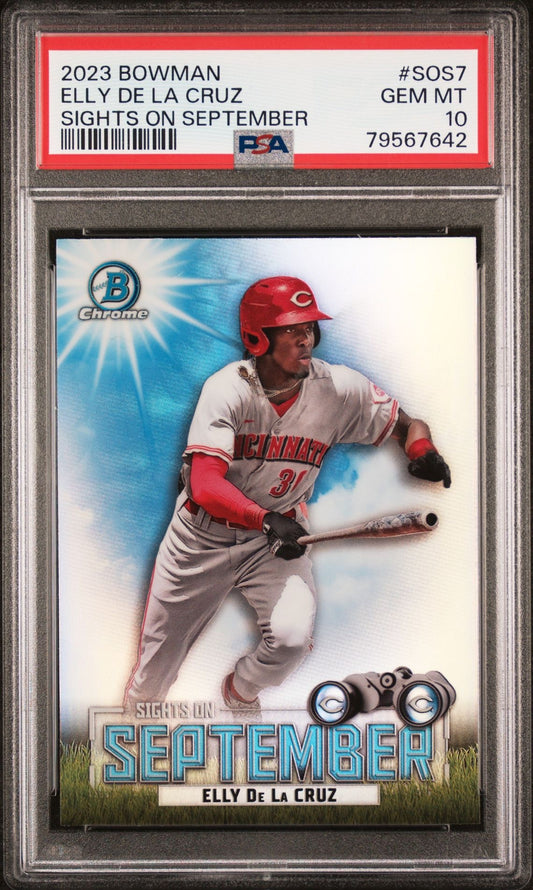 2023 Bowman Chrome ELLY DE LA CRUZ #SOS-7 RC Sights on September PSA 10