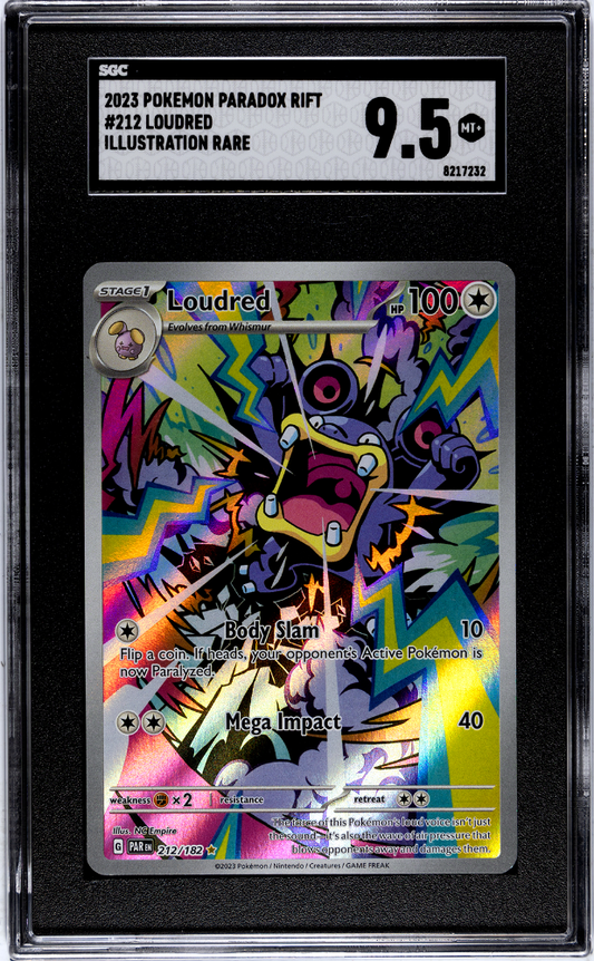 2023 Pokemon Loudred #212 Illustration Rare Paradox Rift SGC 9.5