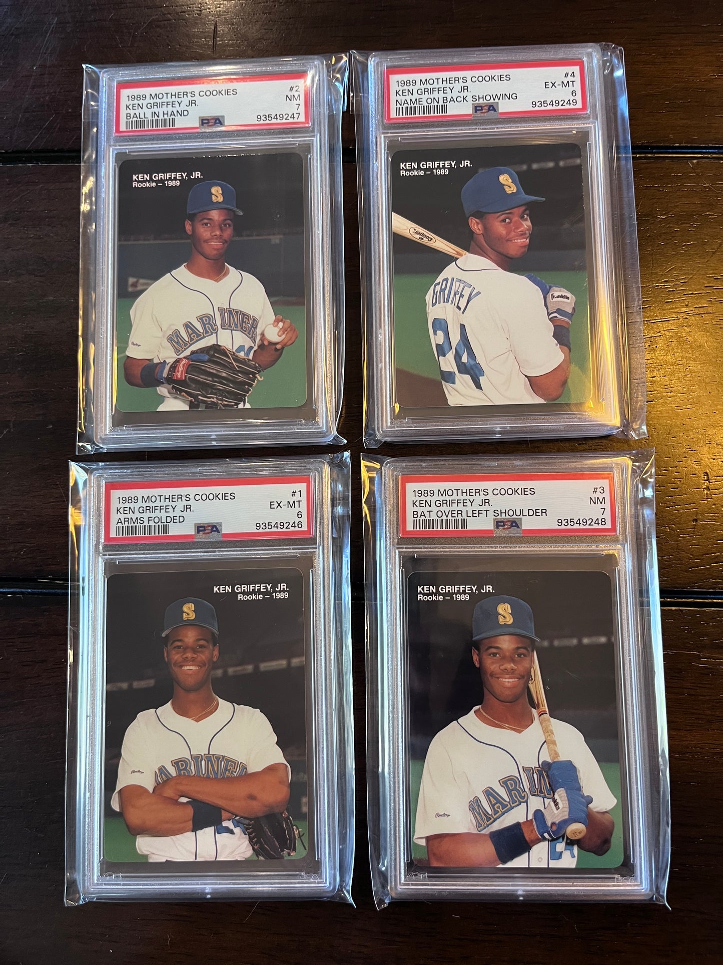 1989 Mothers Cookies Ken Griffey Jr. Set - PSA Graded SET OF 4 RARE ROOKIE