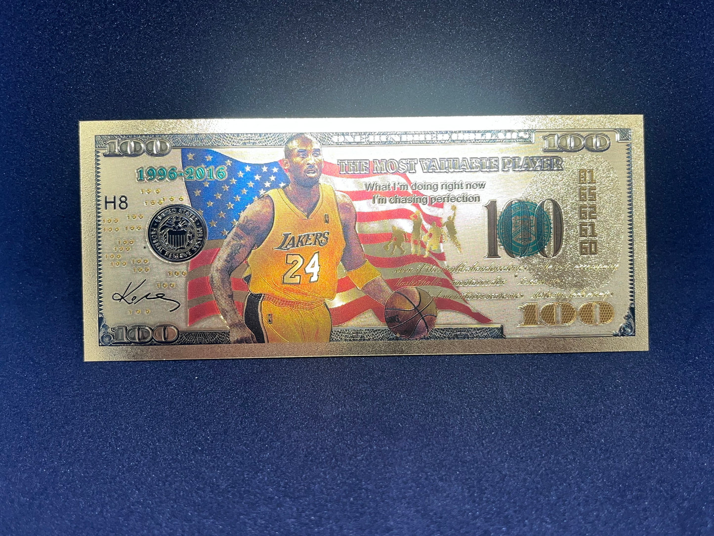 Kobe Bryant 24K plated Gold Collectable Dollar Fan Art